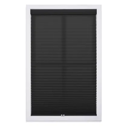 DEZ Furnishings Cordless 1" Light Filtering Pleated Shade, Black