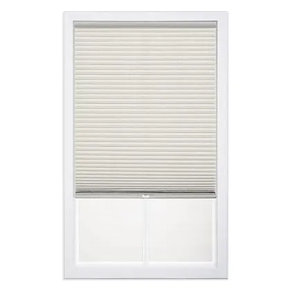 DEZ Furnishings Cordless 1" Light Filtering Cellular Shade, Cream