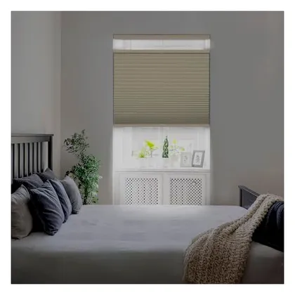 DEZ Furnishings Cordless 1.5" Blackout Top-Down/Bottom-Up Shade, Energy Saver, Alabaster