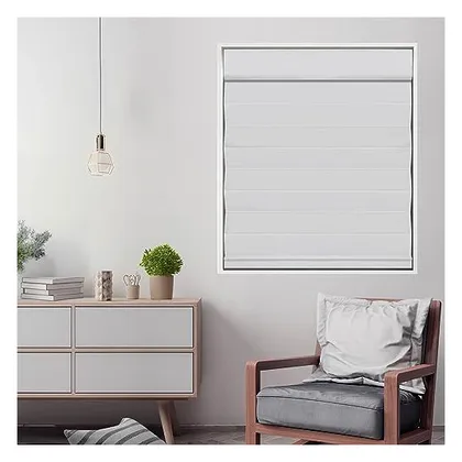 DEZ Furnishings Cordless Blackout Roman Cellular Shade, Light Gray