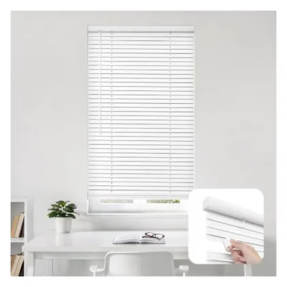 DEZ Furnishings Cordless 1" Signature Mini Blind, Pearl White