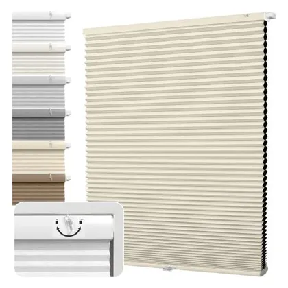 DEZ Furnishings EZ Fit No-Tools 1.5" Blackout Cellular Shade, Alabaster