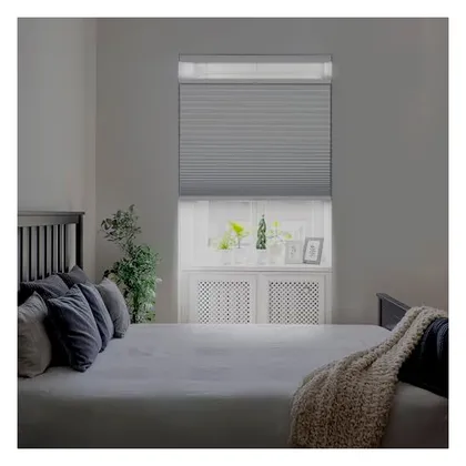 DEZ Furnishings Cordless 1.5" Blackout Top-Down/Bottom-Up Shade, Energy Saver, White