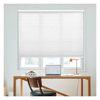 DEZ Furnishings Cordless 1.5" Light Filtering Cellular Shade, White