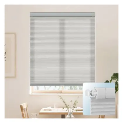 DEZ Furnishings EZ Grip PRO Plus 1" Light Filtering Cellular Shade, Gray