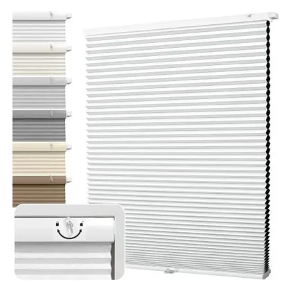 DEZ Furnishings EZ Fit No-Tools 1.5" Blackout Cellular Shade, White