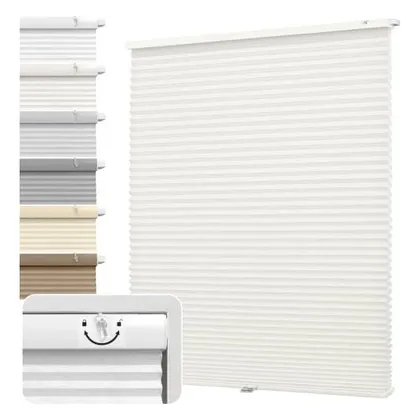 DEZ Furnishings EZ Fit No-Tools 1.5" Light Filtering Cellular Shade, Ivory