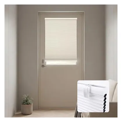 DEZ Furnishings 1.5" Magnetic Blackout Cellular Door Shade, Ivory