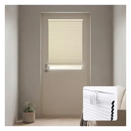 DEZ Furnishings 1.5" Magnetic Blackout Cellular Door Shade, Alabaster