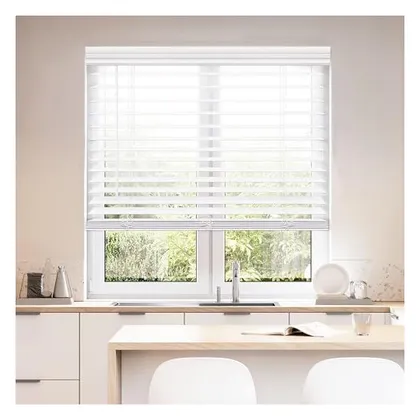 DEZ Furnishings Cordless 2" Faux Wood Blind, White