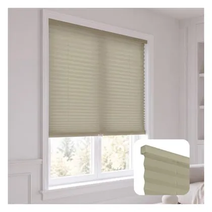 DEZ Furnishings Cordless 1" Signature Light Filtering Pleated Shade, Camel