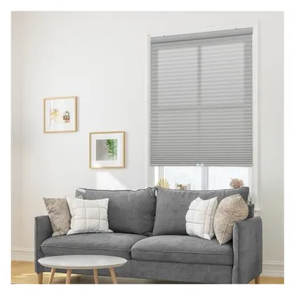 DEZ Furnishings Cordless 1" Signature Light Filtering Cellular Shade, Gray Cloud