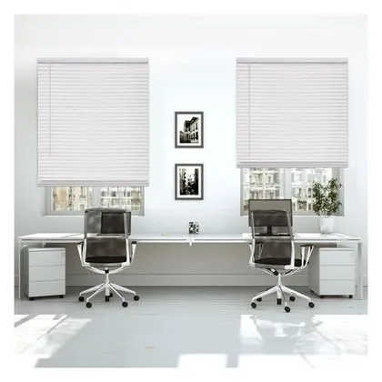 DEZ Furnishings Cordless 1" Mini Blind with Flexible Slats, Pearl White