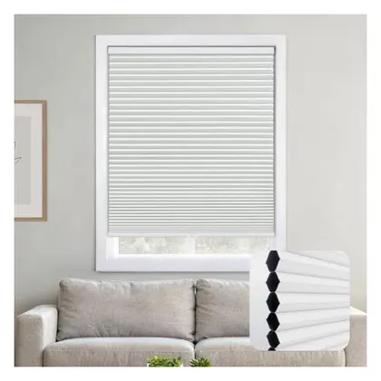 DEZ Furnishings Cordless 1.5" Blackout Cellular Shade, White