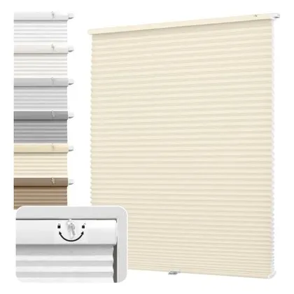 DEZ Furnishings EZ Fit No-Tools 1.5" Light Filtering Cellular Shade, Alabaster