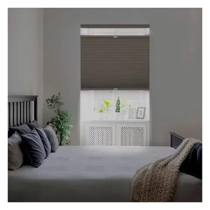 DEZ Furnishings Cordless 1.5" Blackout Top-Down/Bottom-Up Shade, Energy Saver, Latte