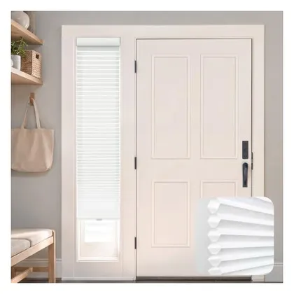 DEZ Furnishings Cordless 1.5" Light Filtering Sidelight Cellular Shade, White