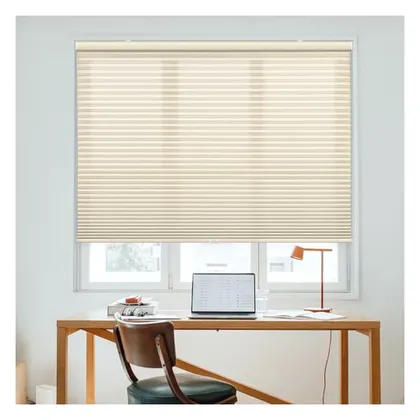 DEZ Furnishings Cordless 1.5" Light Filtering Cellular Shade, Alabaster
