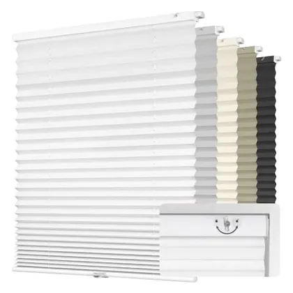 DEZ Furnishings EZ Fit No-Tools 1" Light Filtering Pleated Shade, White