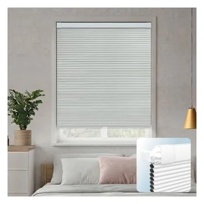 DEZ Furnishings EZ Grip PRO Plus 1" Blackout Cellular Shade, White
