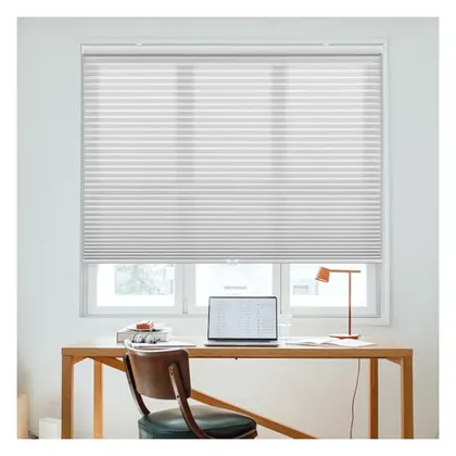 DEZ Furnishings Cordless 1.5" Light Filtering Cellular Shade, Gray Cloud