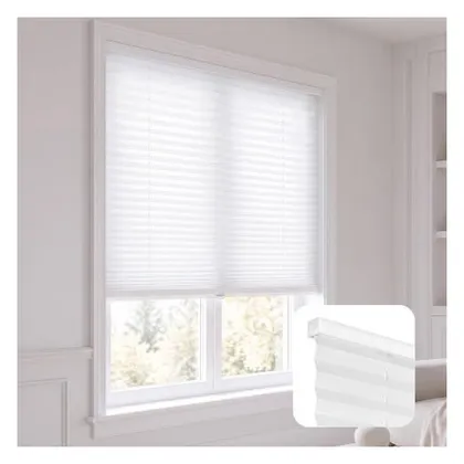 DEZ Furnishings Cordless 1" Signature Light Filtering Pleated Shade, White