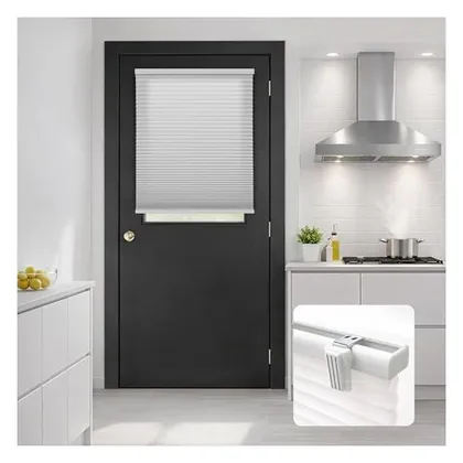 DEZ Furnishings 1.5" Magnetic Light Filtering Cellular Door Shade, Gray Cloud