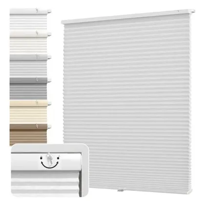 DEZ Furnishings EZ Fit No-Tools 1.5" Light Filtering Cellular Shade, Gray Cloud