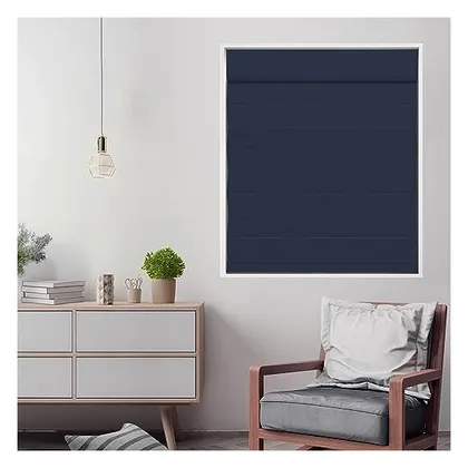 DEZ Furnishings Cordless Blackout Roman Cellular Shade, Navy
