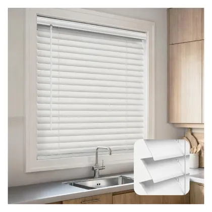 DEZ Furnishings Cordless 2" Flat Slat Venetian Blind, White