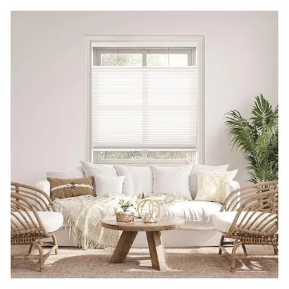 DEZ Furnishings Cordless 1.5" Light Filtering Top-Down/Bottom-Up Cellular Shade, White